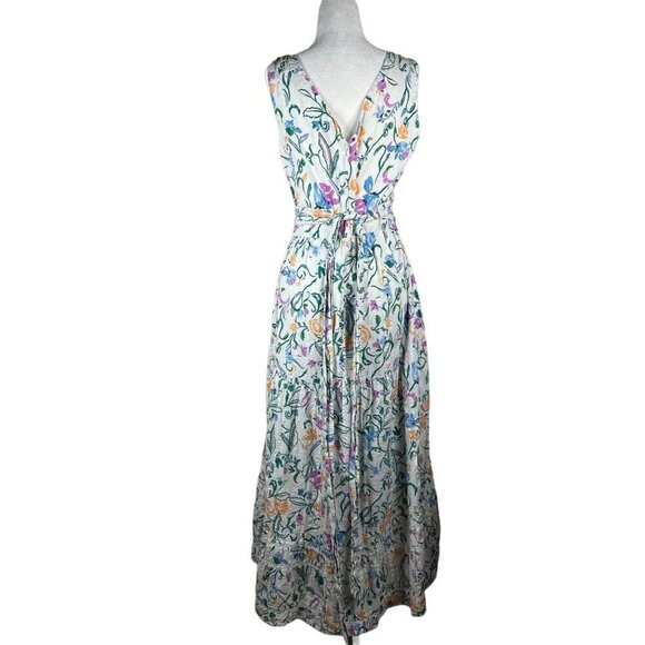 Tanya Taylor Neves Midi Dress in Floral 12 Womens Asymmetric Long Maxi - Picture 8 of 12